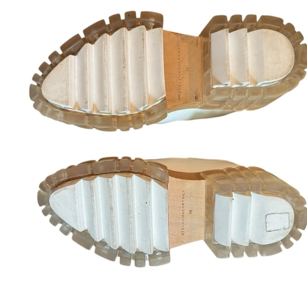 Stella McCartney white vegan leather Mary Jane platform shoes. Size 38 8 - Picture 8 of 16